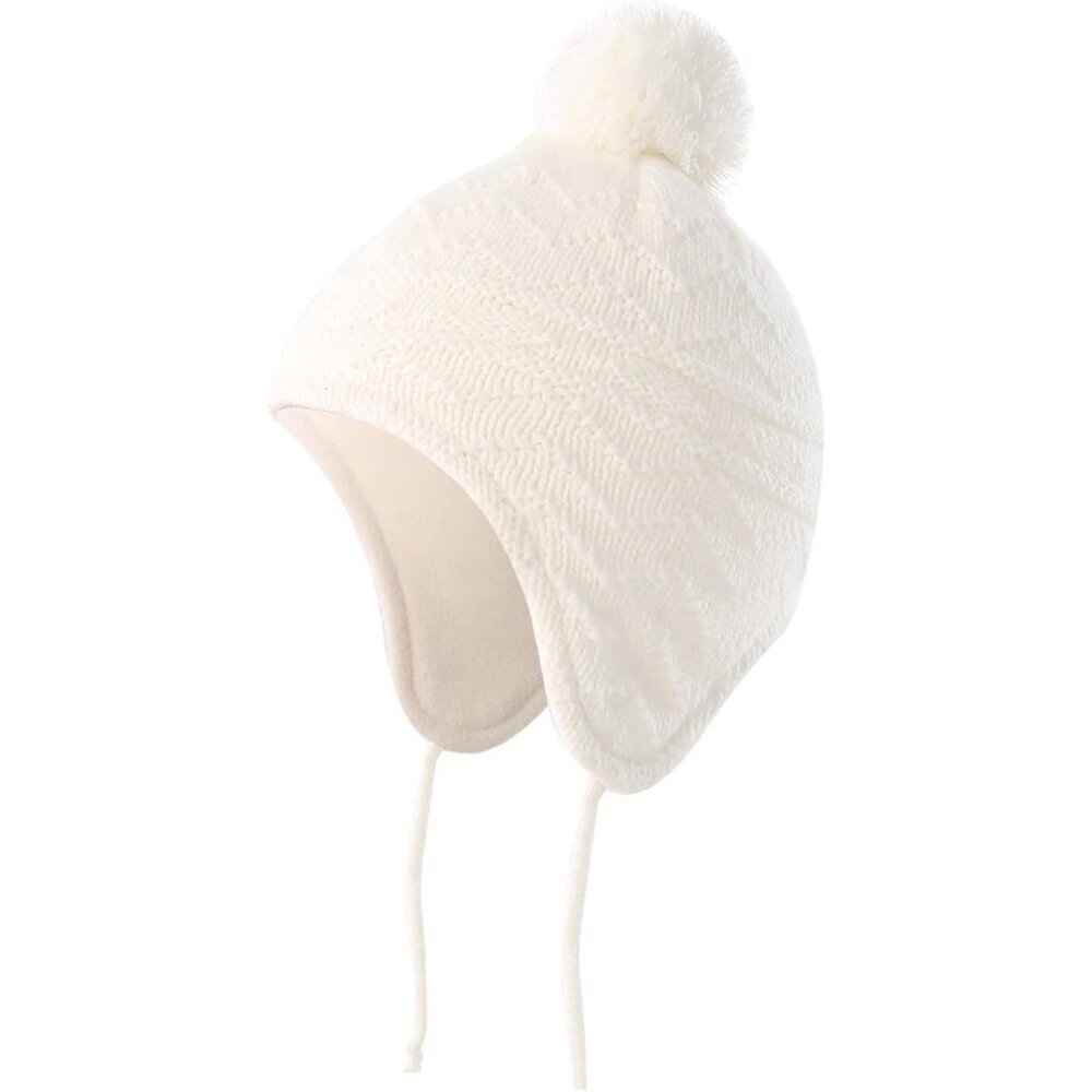 Toddler Boys Girls Beanie Hat Fleece Lined Knit Kids Hat with Ear Flaps Warm Win